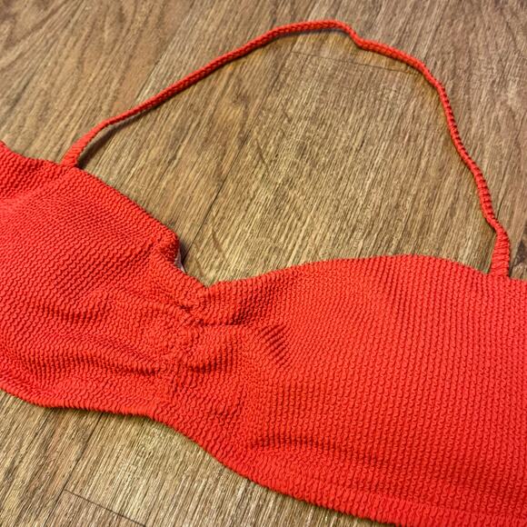 J. Crew Orange Scrunchie Sweetheart Bikini Top Size 2X - Picture 3 of 8